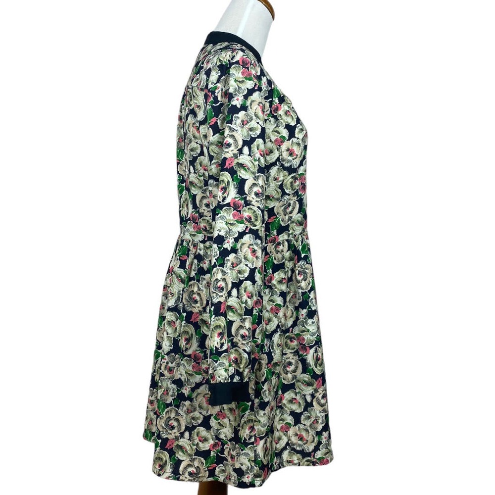 Juicy Couture Long sleeve Navy Floral baby doll dress Size 4 - Picture 7 of 9